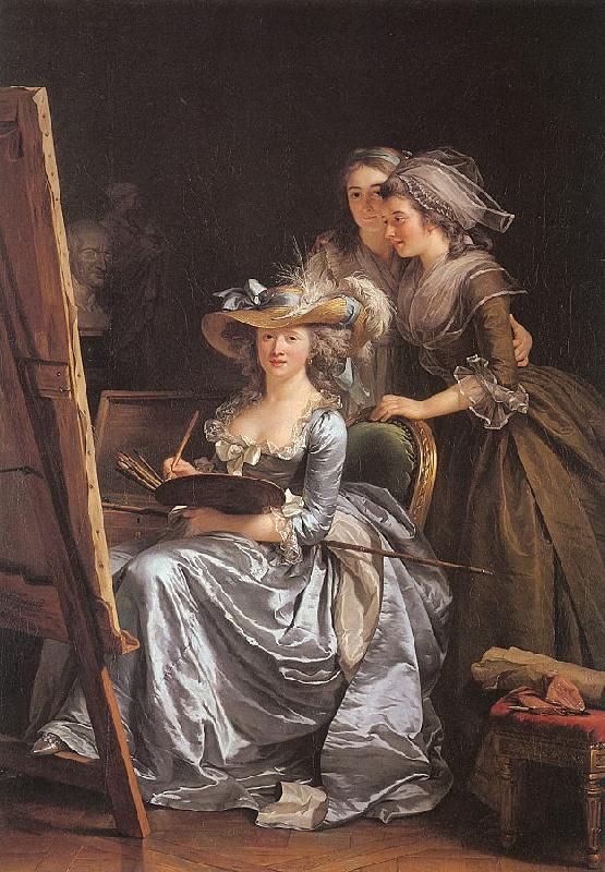 Labille-Guiard, Adelaide Self-Portrait with Two Pupils France oil painting art